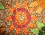 Colorful Flowers in Golden Beaded Table Runner