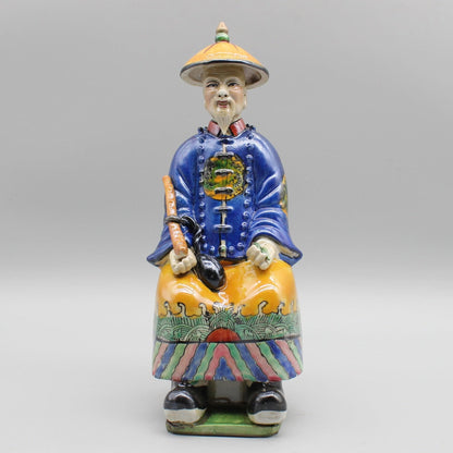 Colorful Hand Painted Chinese Emperors Sitting Ceramic Figurine - MAIA HOMES