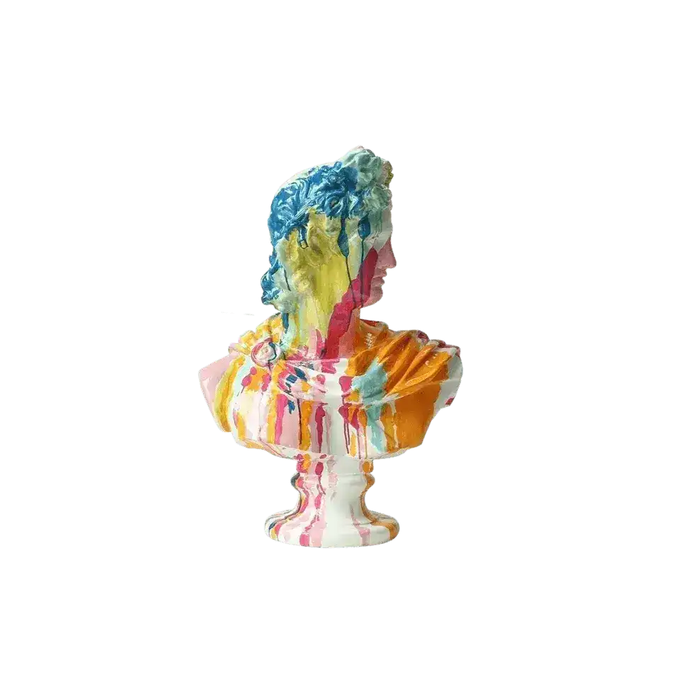 Colorful Splash Paint over David's Plaster Sculpture