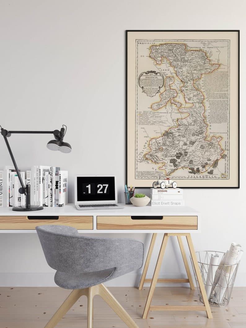 Composite Map of Palencia Provincia 1782| Old Map Poster Wall Art - MAIA HOMES