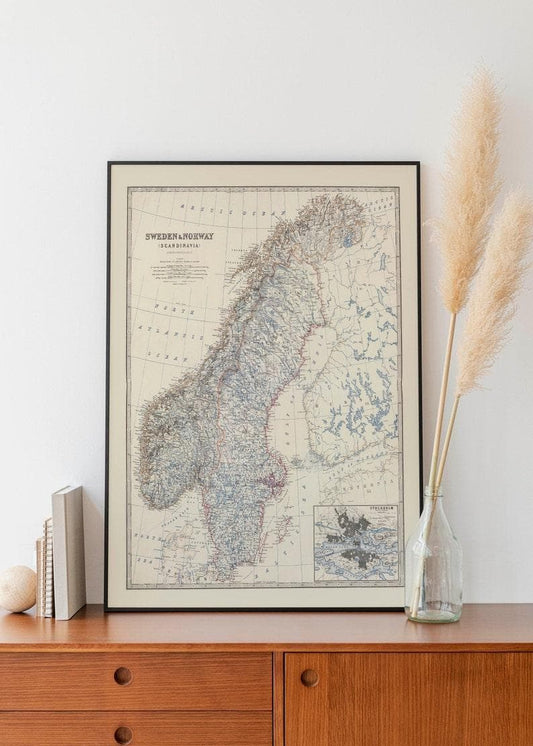 Composite Map of Sweden and Norway 1861| Scandinavia