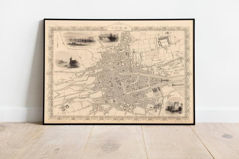 Cork Map Print| Fine Art Prints - MAIA HOMES