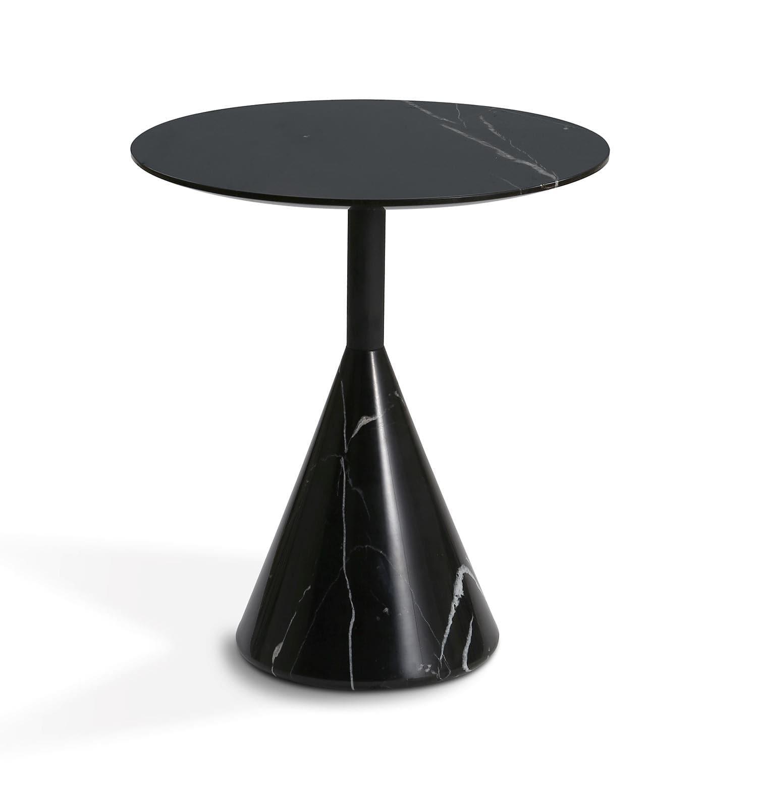 Cosette Marble Side Table 50cm Black