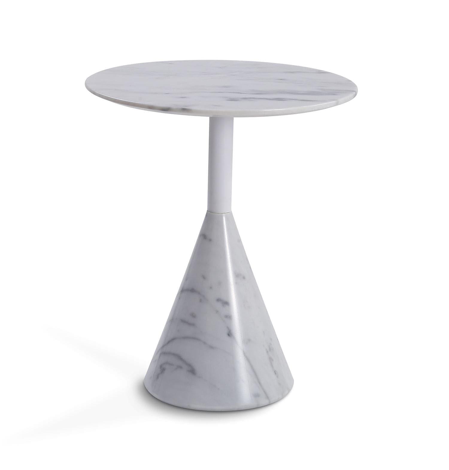 Cosette Marble Side Table 50cm White