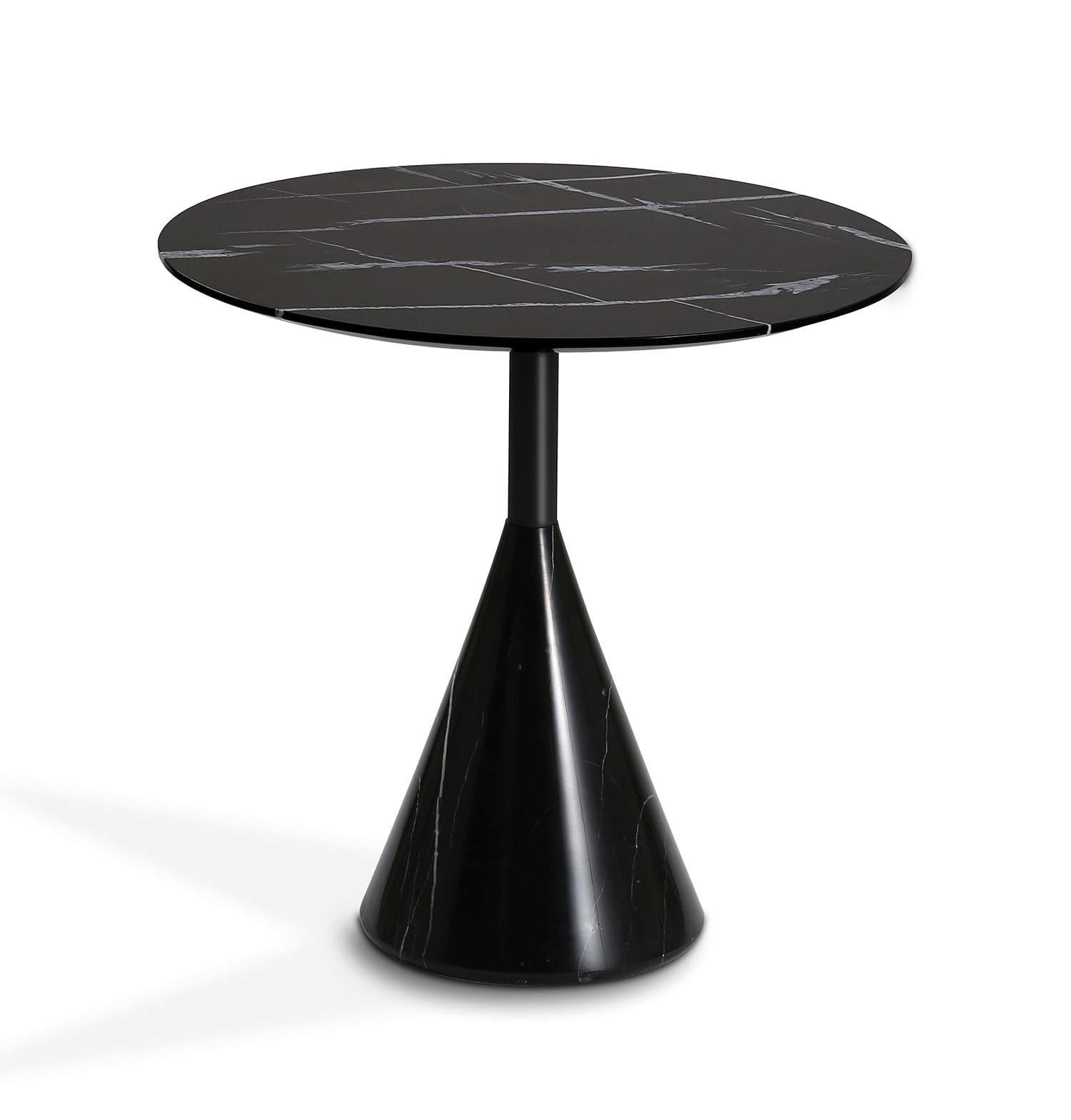 Cosette Marble Side Table 60cm Black