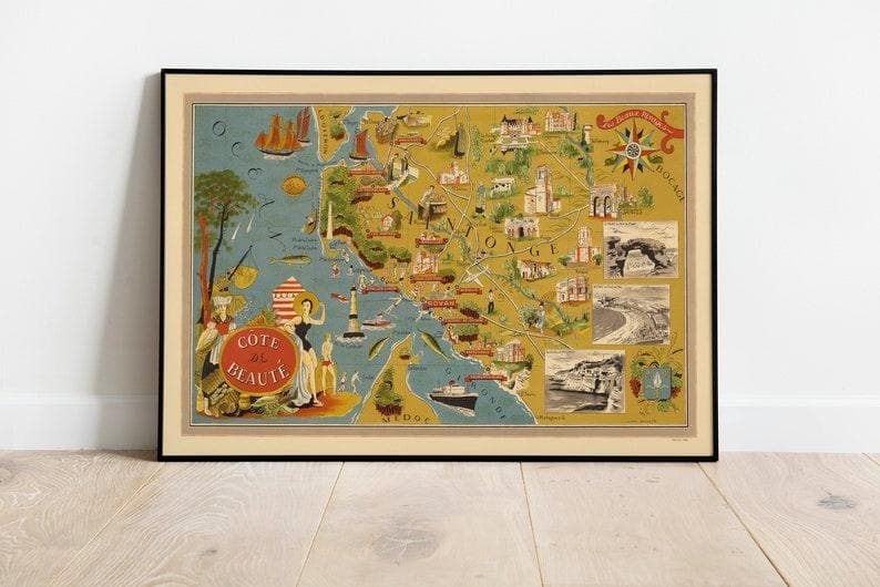 Cote de Beaute Map Print| Art History - MAIA HOMES