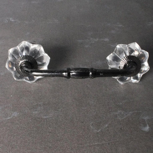 Crystal Glass Flower Cabinet Drawer Pull - Set of 4 - MAIA HOMES