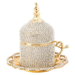 Crystal Gold Turkish Espresso Cup with Inner Porcelain and Saucer