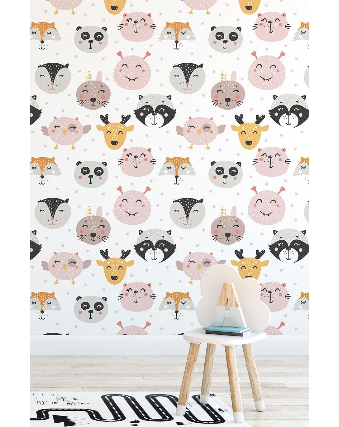 Cute Woodland Animals Removable Wallpaper