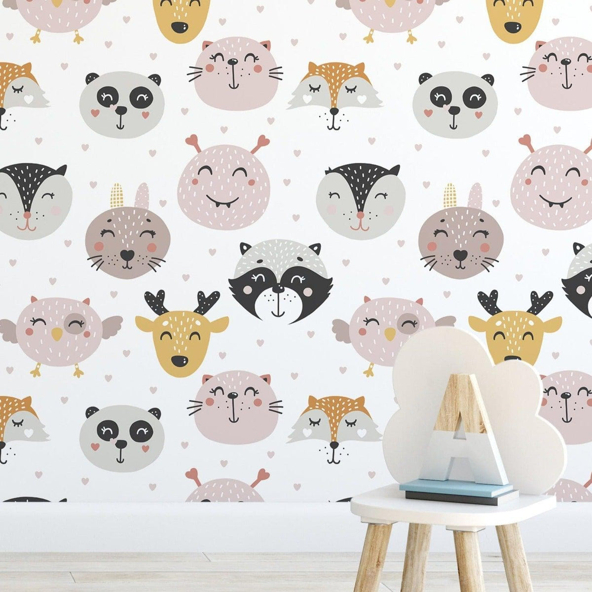 Cute Woodland Animals Removable Wallpaper