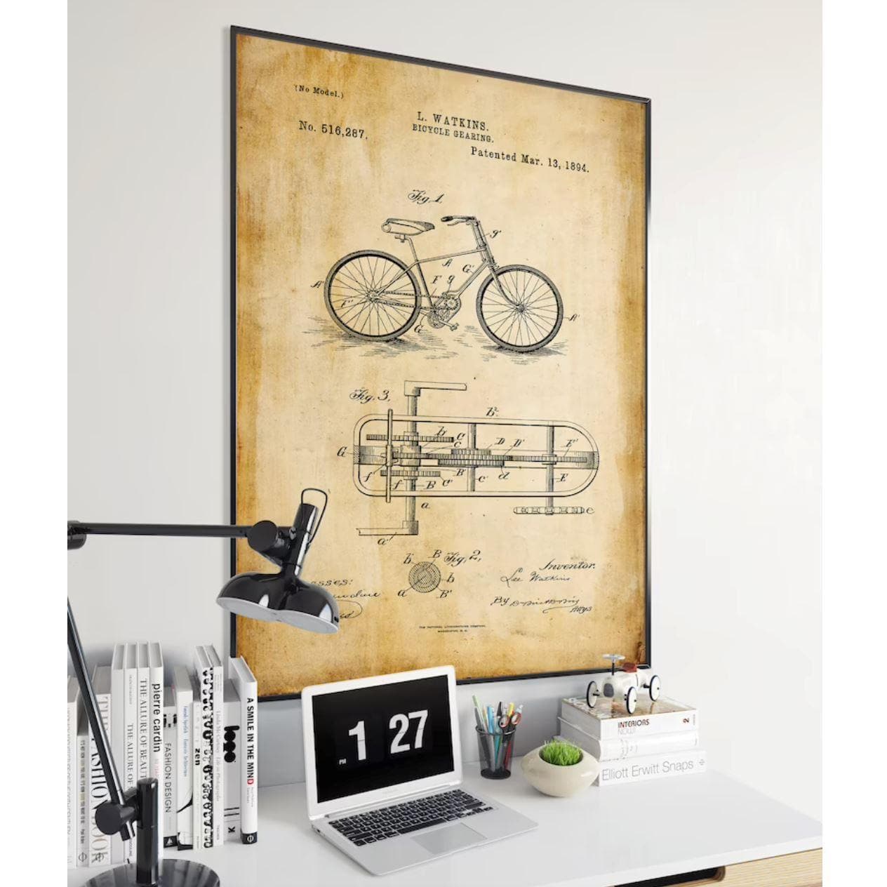 Cycler Gifts - Vintage Bicycle Patent Poster Print - MAIA HOMES