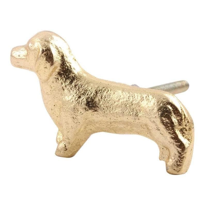 Dachshund Dog Brass Door Knobs Set