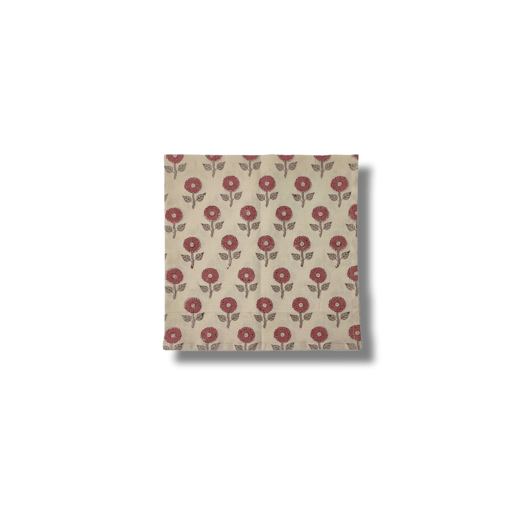 Daisy Block Printed Cotton Napkins