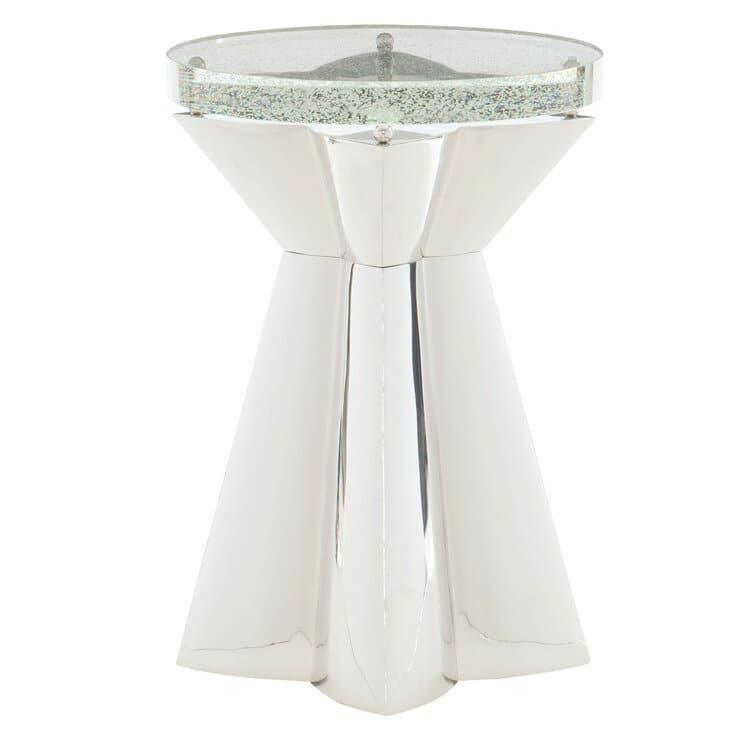 Daisy Glass Top Pedestal End Table