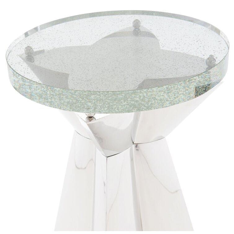 Daisy Glass Top Pedestal End Table Default Title