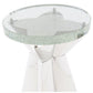 Daisy Glass Top Pedestal End Table - MAIA HOMES