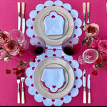 Daisy Pink Heart Embroidered Placemats