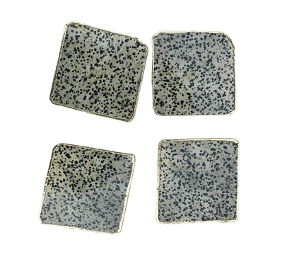 Dalmatian Jasper Agate Stone Coaster - Set of 4 - MAIA HOMES
