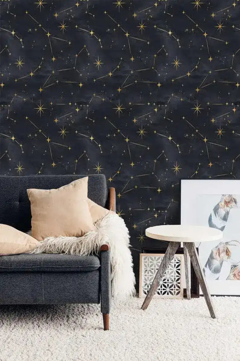 Dark Celestial Watercolor Wallpaper