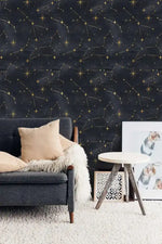 Dark Celestial Watercolor Wallpaper