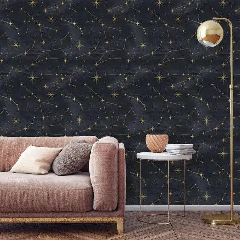 Dark Celestial Watercolor Wallpaper