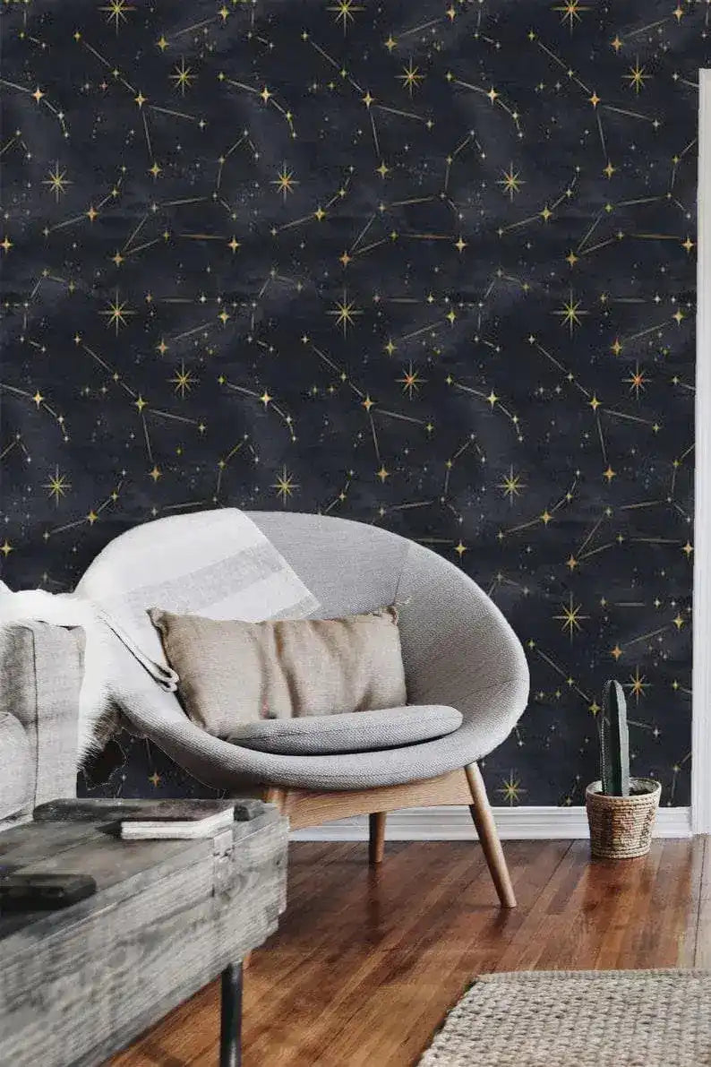 Dark Celestial Watercolor Wallpaper