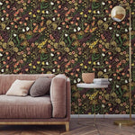 Dark Exotic Floral and Botanical Wallpaper