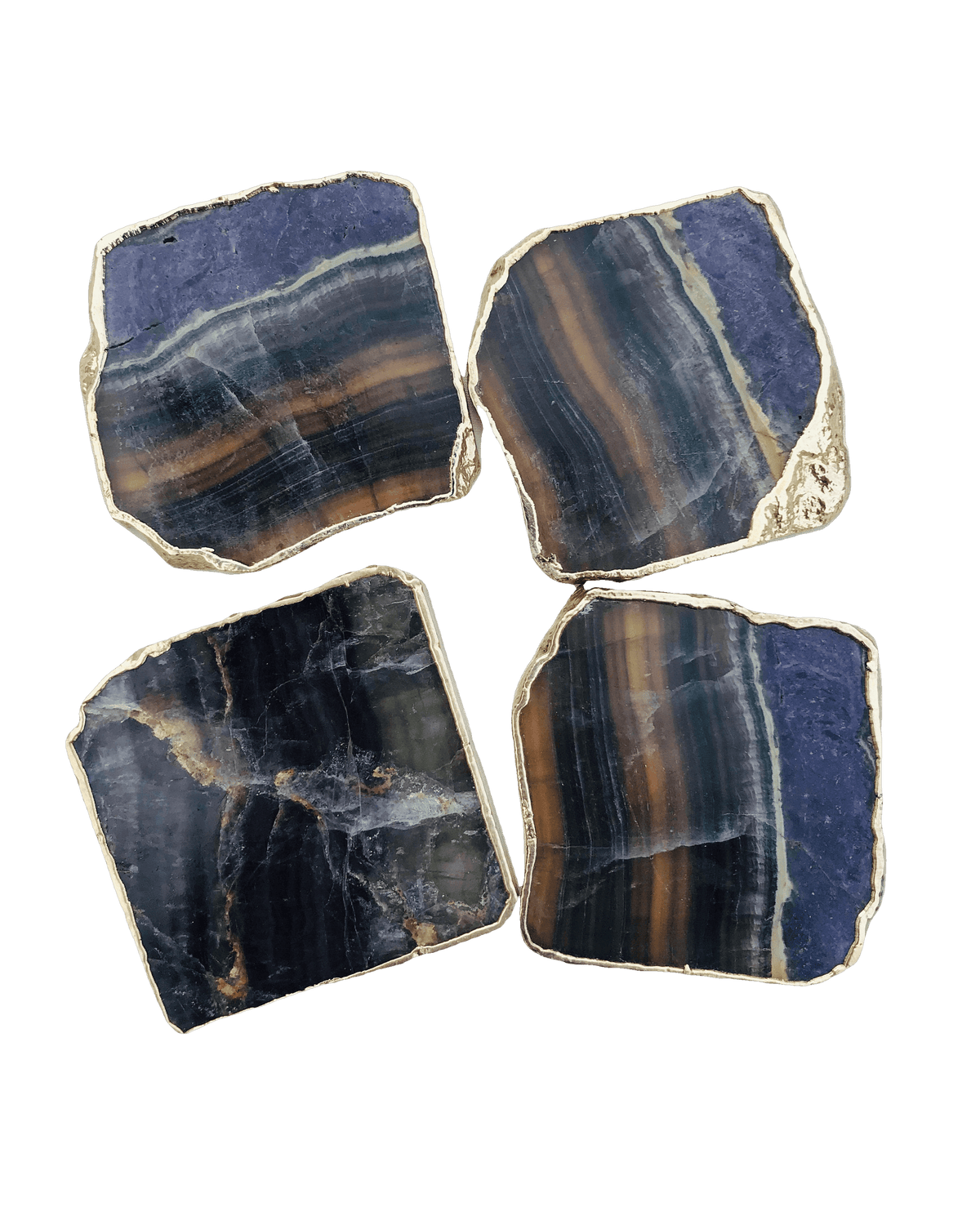 Dark Fluorite Agate Coasters - Set of 4 w customisation