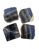 Dark Fluorite Agate Coasters - Set of 4 w customisation