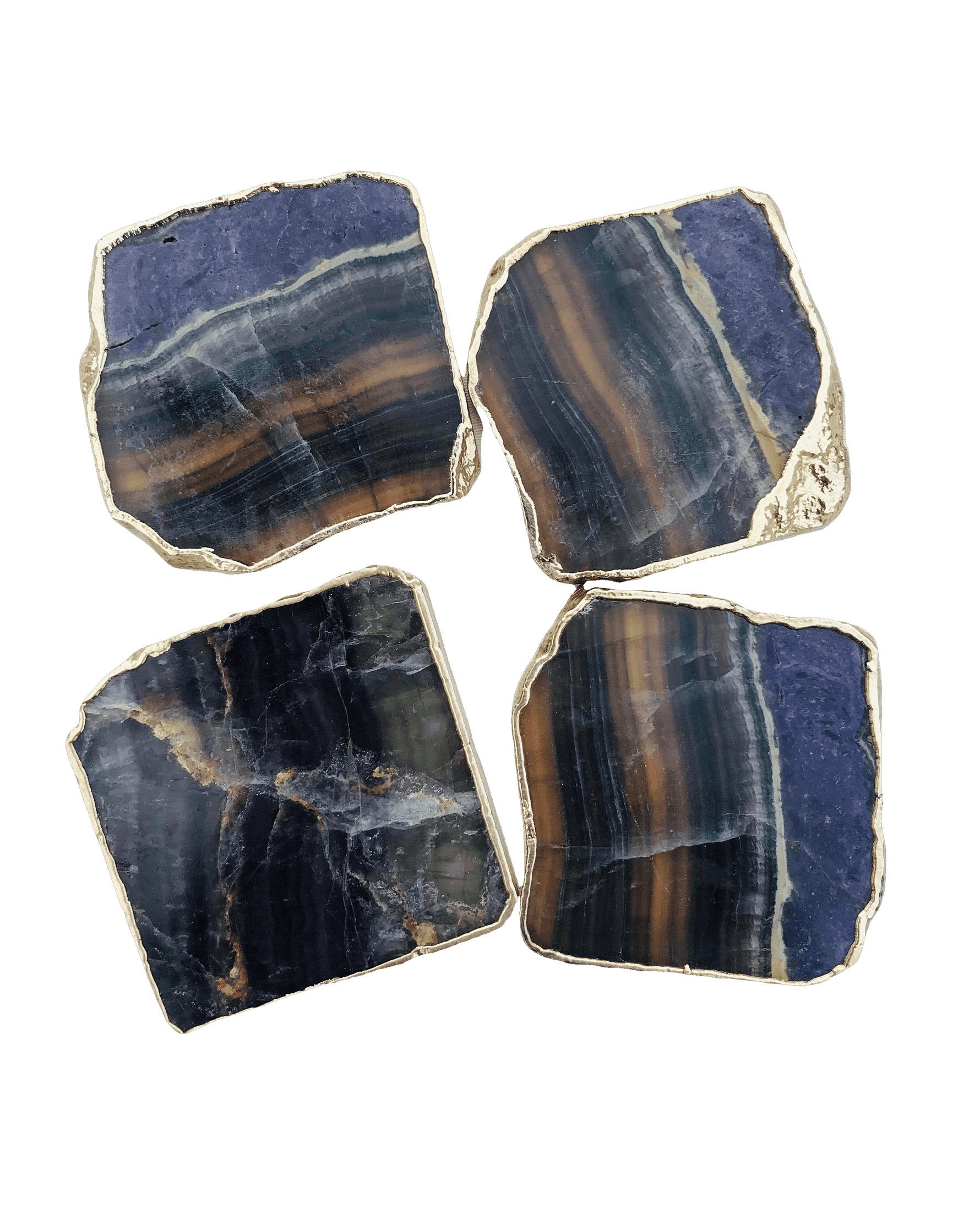 Dark Fluorite Agate Coasters - Set of 4 w customisation