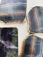 Dark Fluorite Agate Coasters - Set of 4