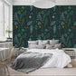 Dark Green and Blue Ferns and Leaves Botanical Wallpaper - MAIA HOMES