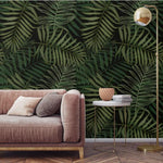 Dark Green Ferns Tropical Wallpaper