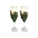 Dark Green Quartz Wine Glass - Set of 2