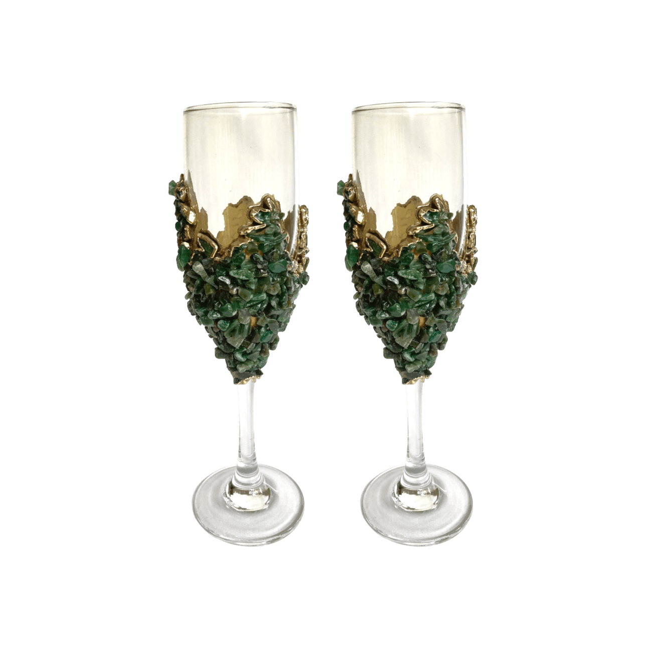 Dark Green Quartz Wine Glass - Set of 2