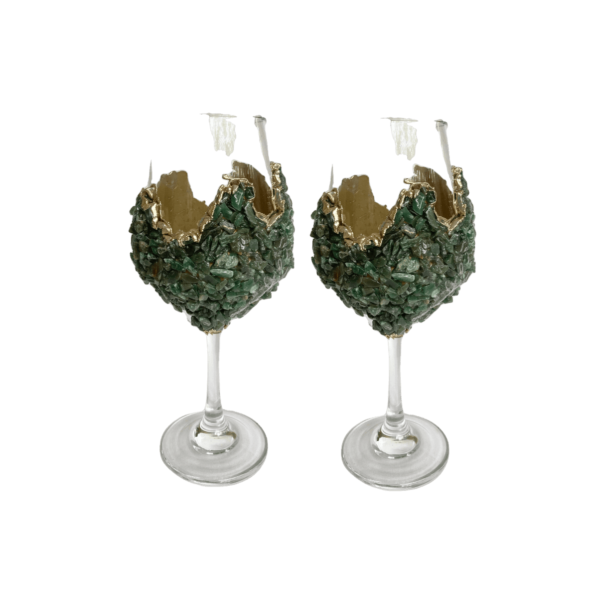 Dark Green Quartz Wine Glass - Set of 2