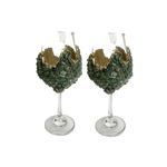 Dark Green Quartz Wine Glass - Set of 2