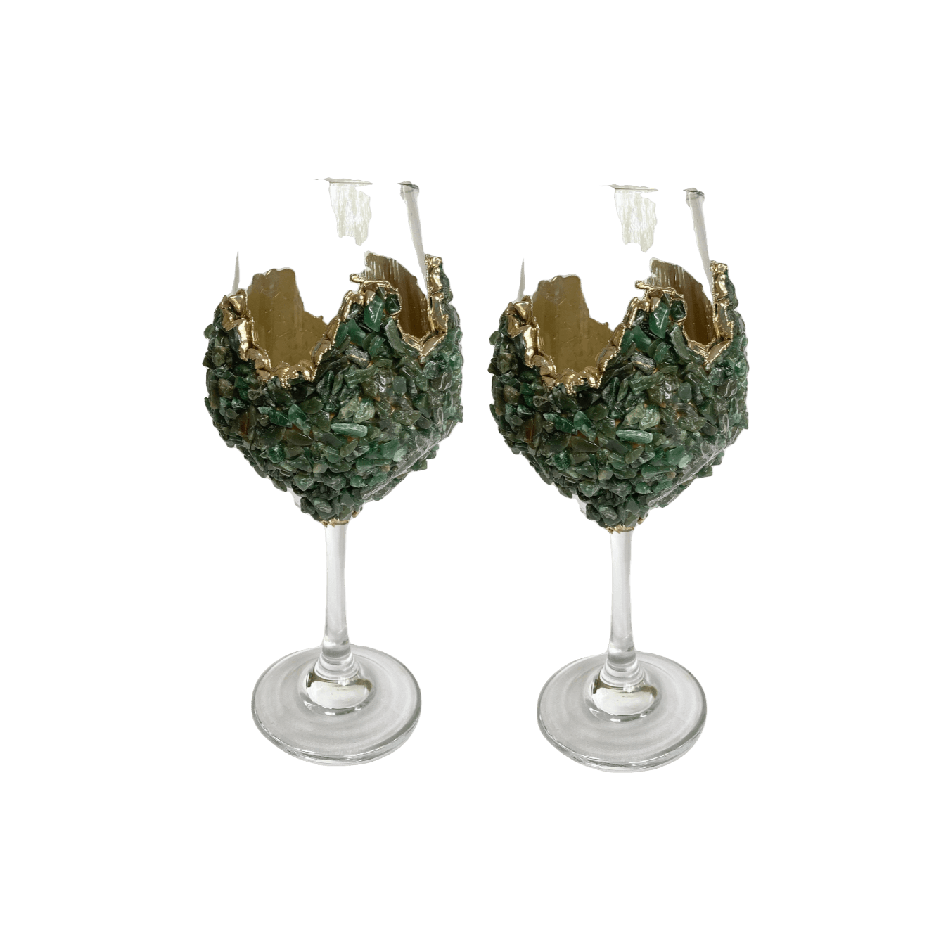 Dark Green Quartz Wine Glass - Set of 2