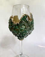 Dark Green Quartz Wine Glass - Set of 2