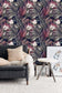 Dark Pink Feather Leaves Wallpaper - MAIA HOMES