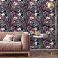 Dark Pink Feather Leaves Wallpaper - MAIA HOMES