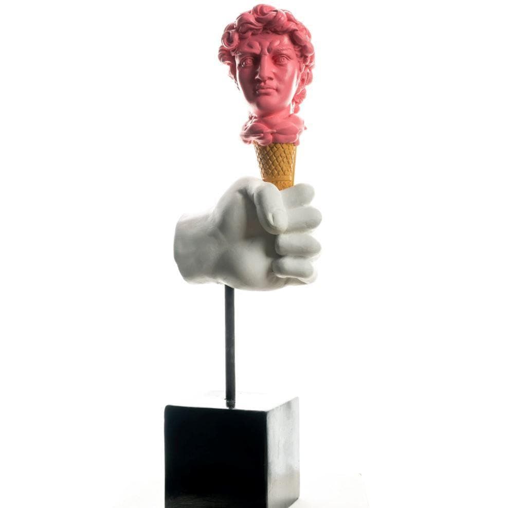 David's Bust Ice Cream Contemporary Art Sculpture Pink