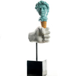 David's Bust Ice Cream Contemporary Art Sculpture Blue