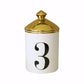 Decorative Ceramic Candle Jar with Gold Lid - MAIA HOMES