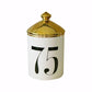 Decorative Ceramic Candle Jar with Gold Lid - MAIA HOMES