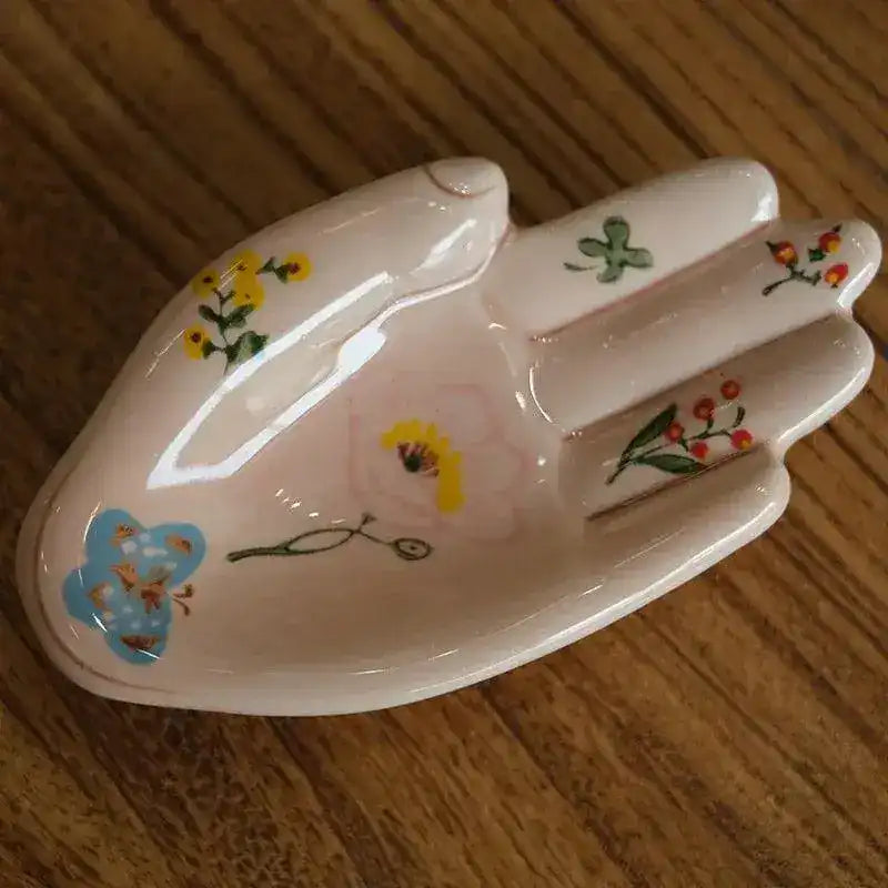 Decorative Glazed Porcelain Hand Sculpture Trinket