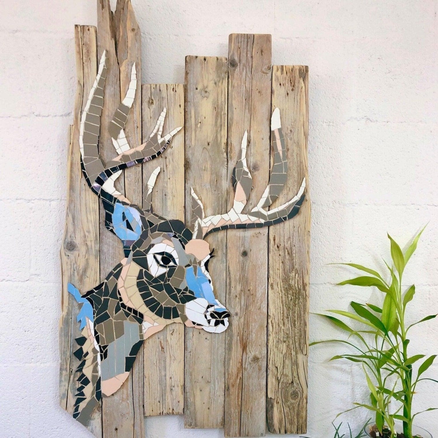 Deer Head Mosaic Wall Art