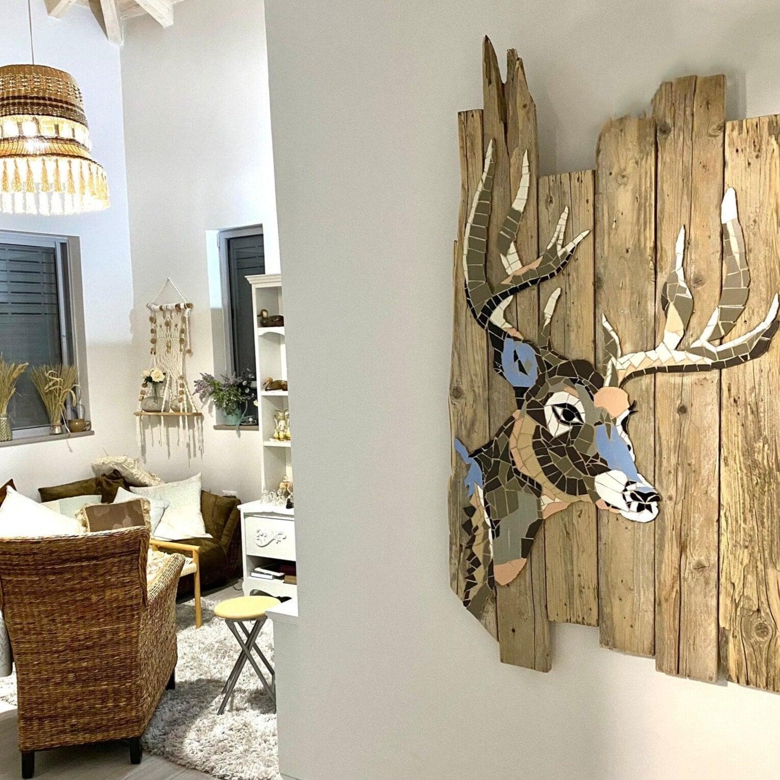 Deer Head Mosaic Wall Art