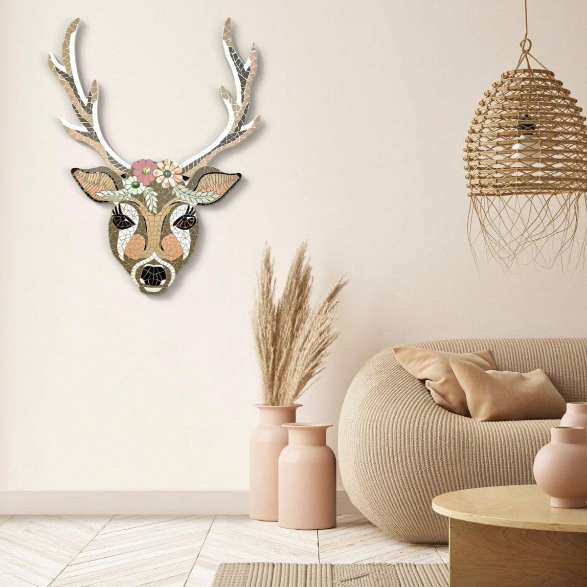 Deer Mosaic Wall Art