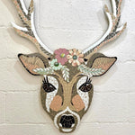 Deer Mosaic Wall Art Beige